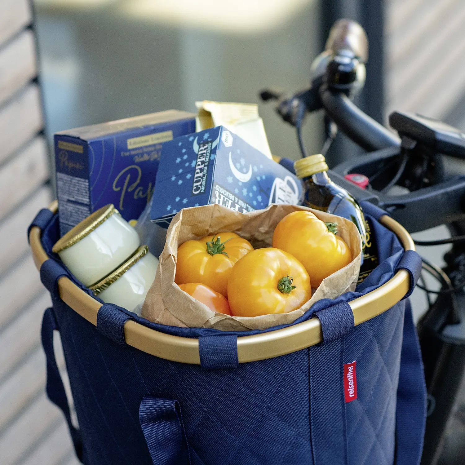 KLICKfix Reisenthel Bikebasket Rhombus Midnight Gold – Bild 2